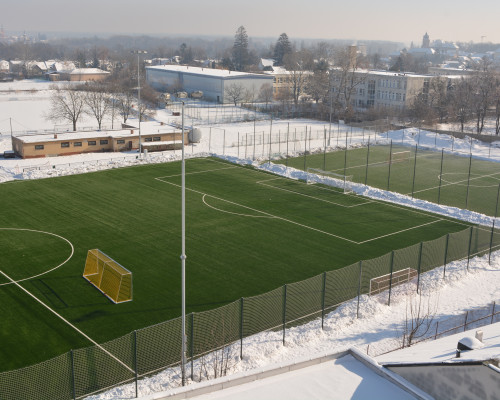 Soccer fields with artificial grass